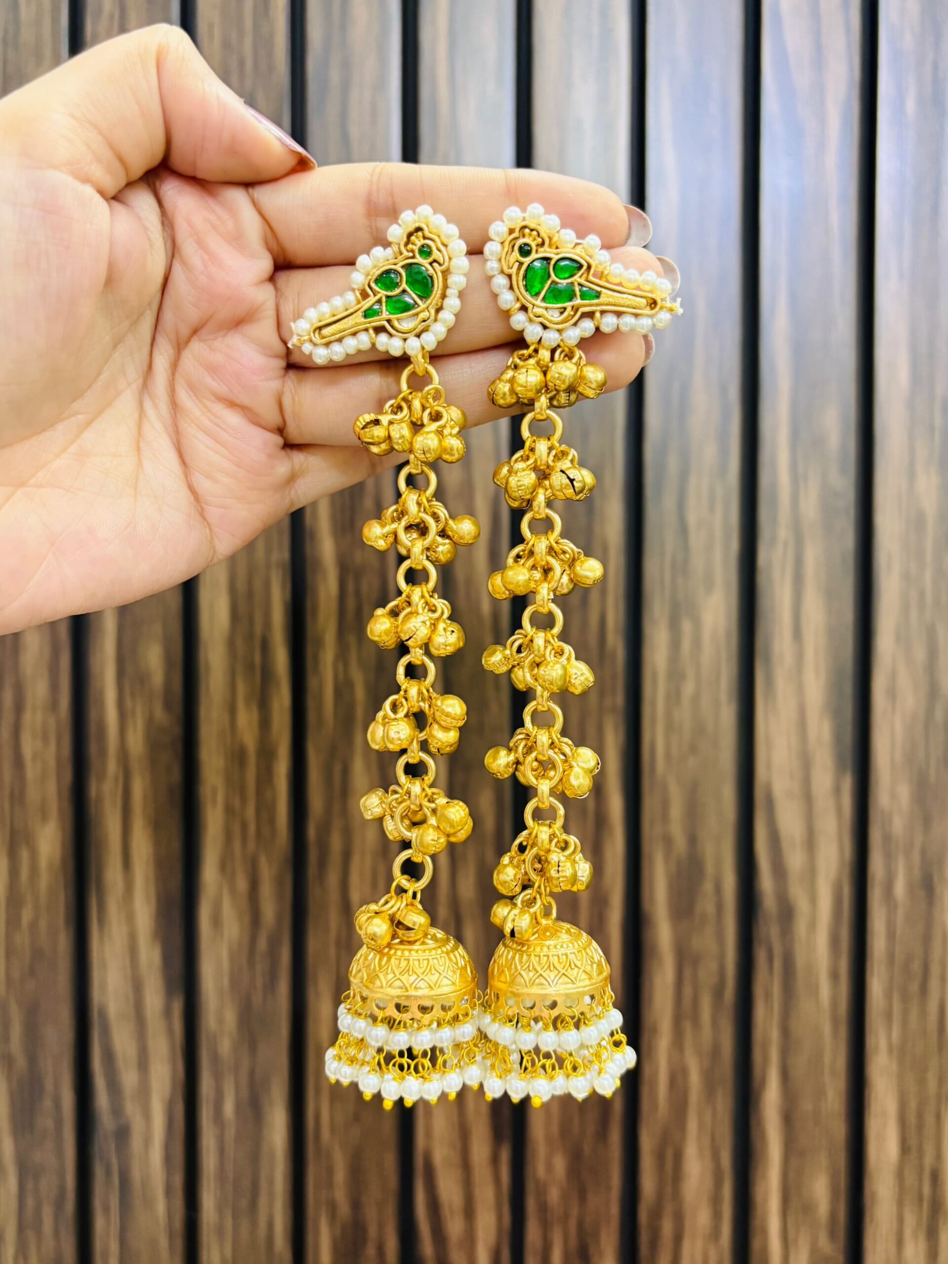 D2BA3DCA-0937-4E05-B88F-66651B33C77F-compressed Latkan bird brass earring - Image 1