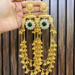 Kashmir ke kali brass earring green