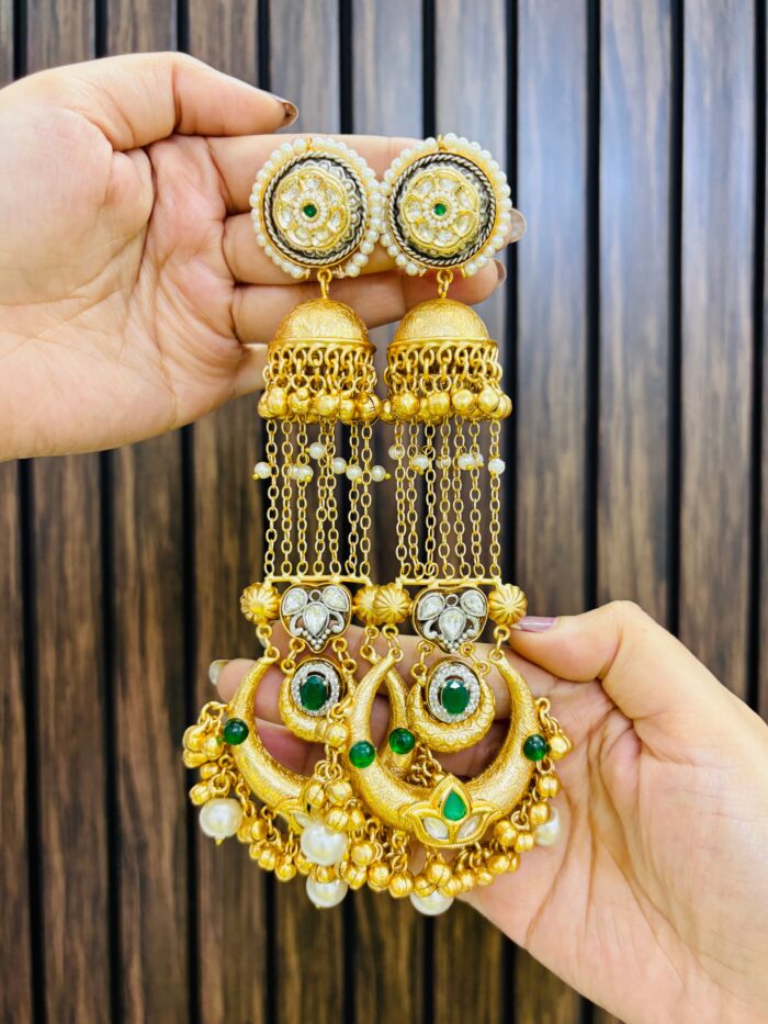 Sunmeet brass earring green - Image 1