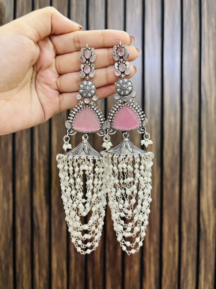 Rachna brass earrings Pink