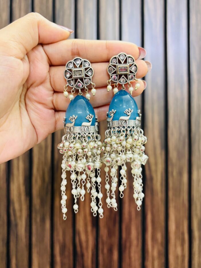 EE23B2E6-8BC9-4188-9C70-E787661FADF7-compressed Ashu brass earrings blue - Image 1