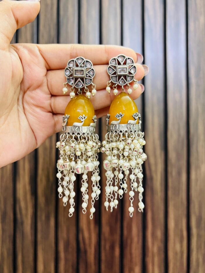 Ashu brass earrings yellow - Image 1