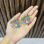 peacock multi earrings