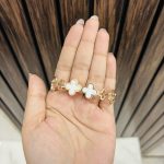 Two flower anti tarnish bracelet