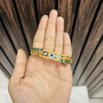 Three evil eye anti tarnish bracelet