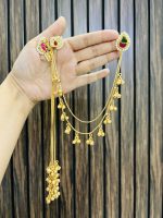 Bird kashmiri brass earrings