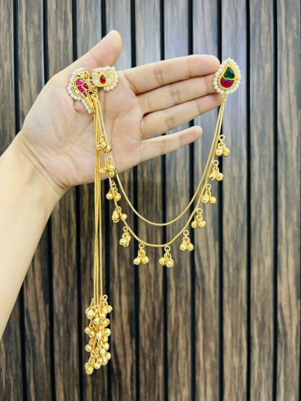 Bird kashmiri brass earrings