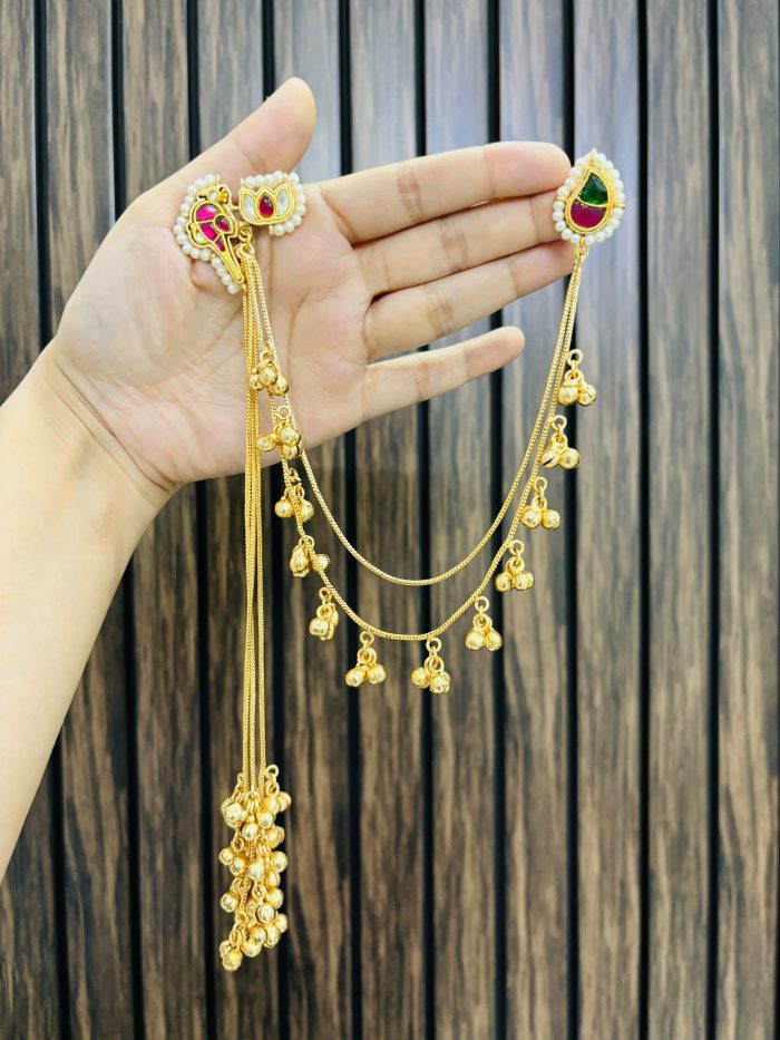Bird kashmiri brass earrings - Image 1