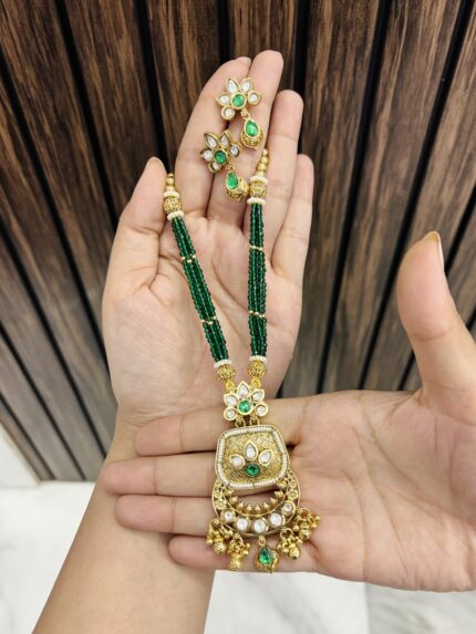 Ashna polki necklace Green