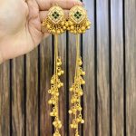 Prisha kashmiri brass earrings green
