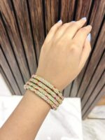 Multi stone bangles set of 4