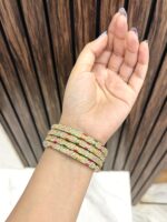 Multi stone bangles set of 4 - Image 2