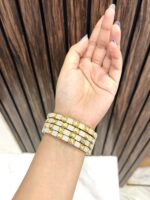 Pearl kundan bangles set of 4 - Image 3