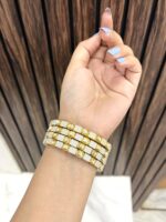 Pearl kundan bangles set of 4