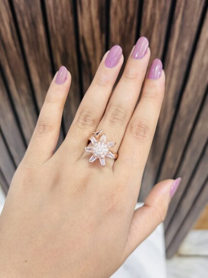 Star ad ring adjustable rose gold
