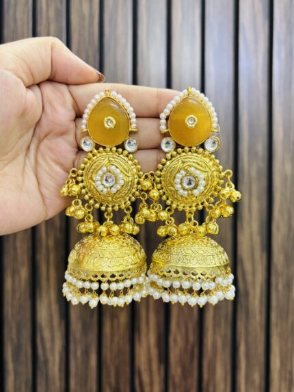 Prisita golden jhumka
