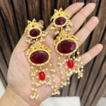Shalini brass earrings Ruby