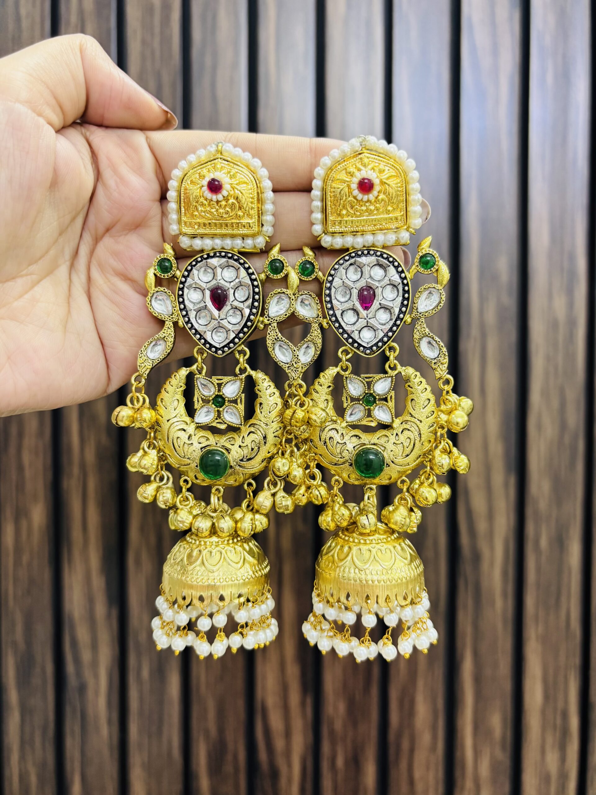 IMG_6194-compressed Shazia brass earring golden - Image 1