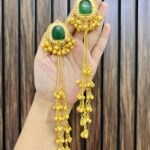 Aditi brass earring green