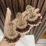 Rakshi earrings with mangtika ruby