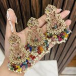 Rakshi earrings with mangtika multi