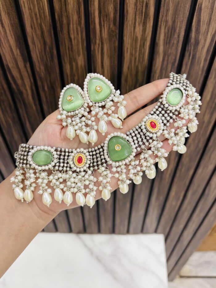 Ashvini brass choker mint - Image 1