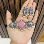 Anchal brass choker pink