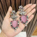 Sajani brass earrings pink