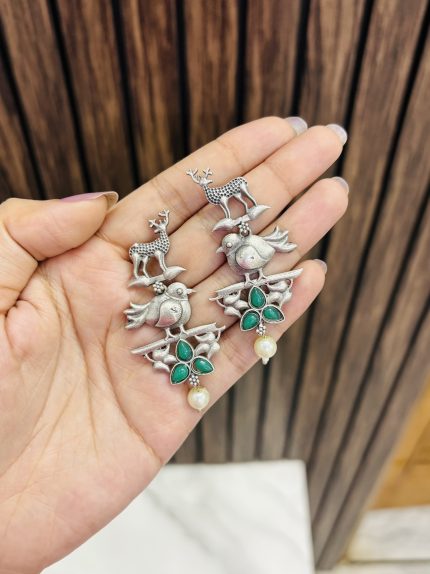 Deer brass earrings