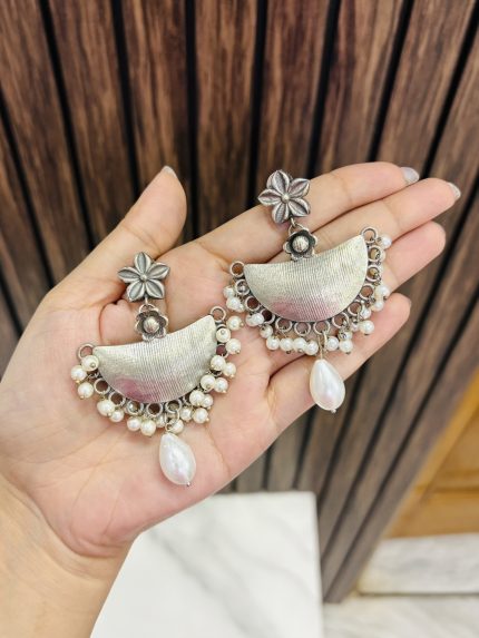 Half circle brass earrings