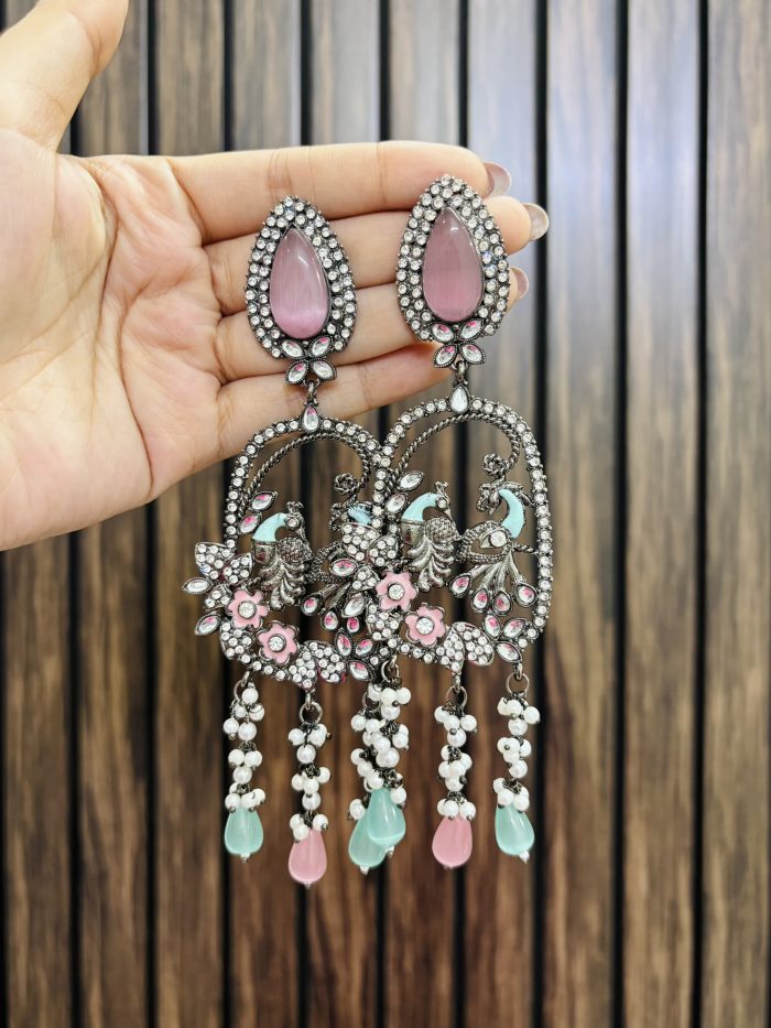 Tota maina earrings Mint pink - Image 1