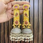 Supriya bird brass earrings pink