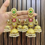 Tavleen golden brass earrings