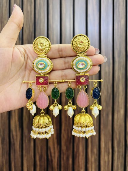 Rubina multi brass earrings