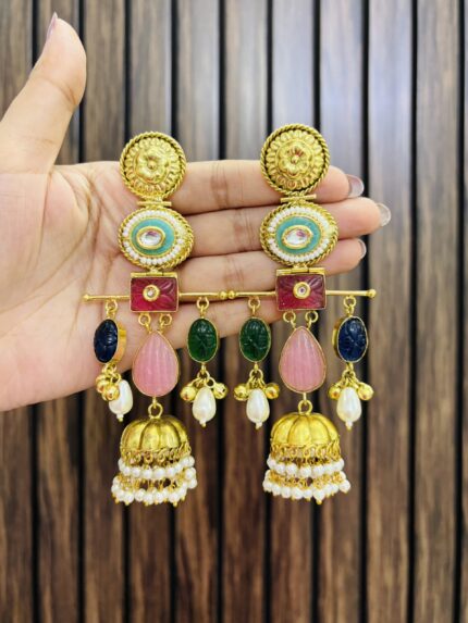 Rubina multi brass earrings