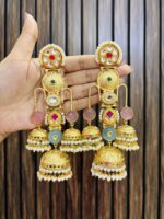 Sulakshna golden brass earrings - Image 2