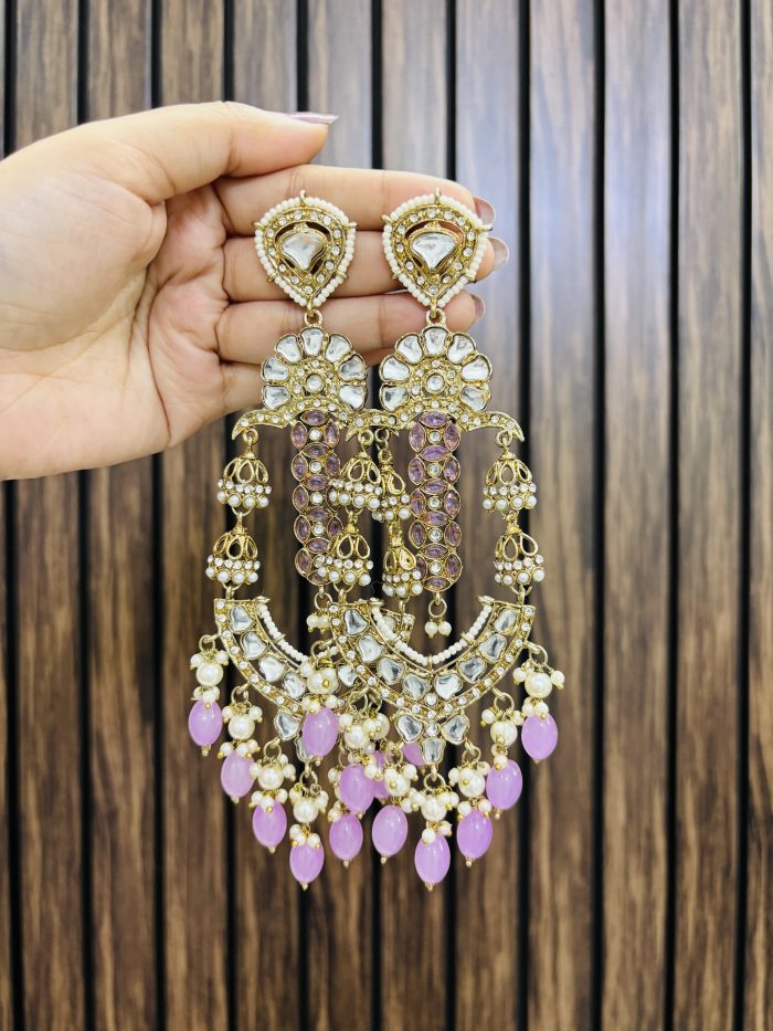 Vishi long earrings lavender - Image 1