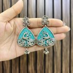 Turquoise brass earrings