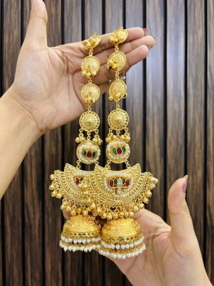 Gunjan brass earrings