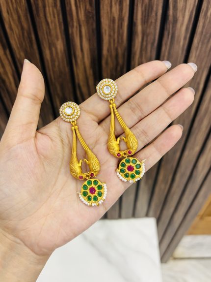 Drop brass earrings