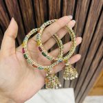Multi stone bangles with latkan