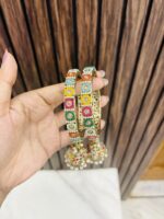 Multi stone bangles with latkan - Image 2