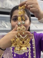 Manmeet brass jhumka ruby - Image 2