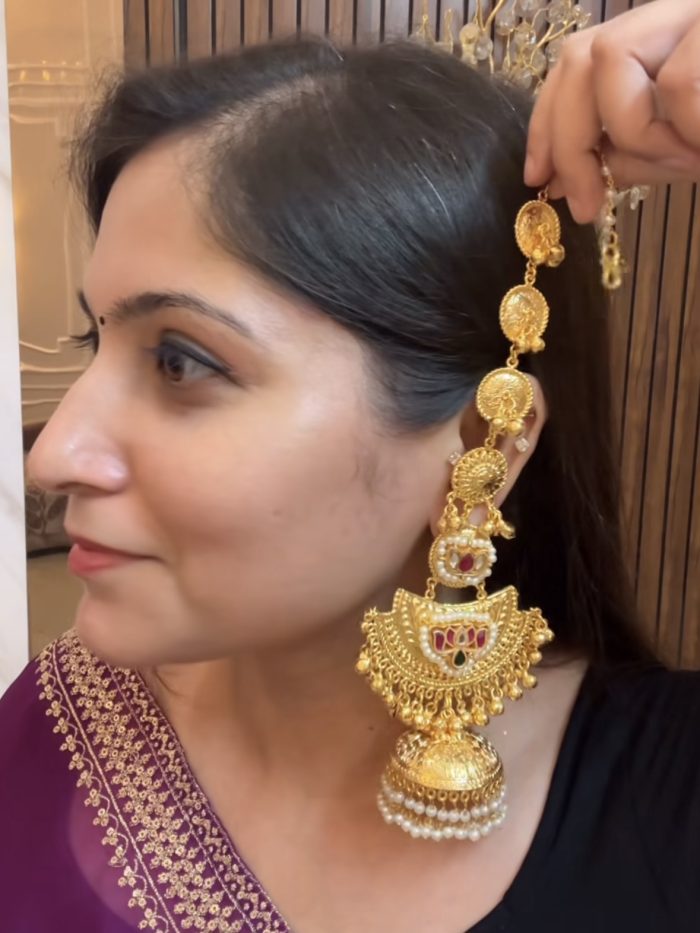 Gunjan brass earrings - Image 2