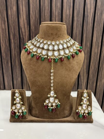 Kundan necklace Ruby-green