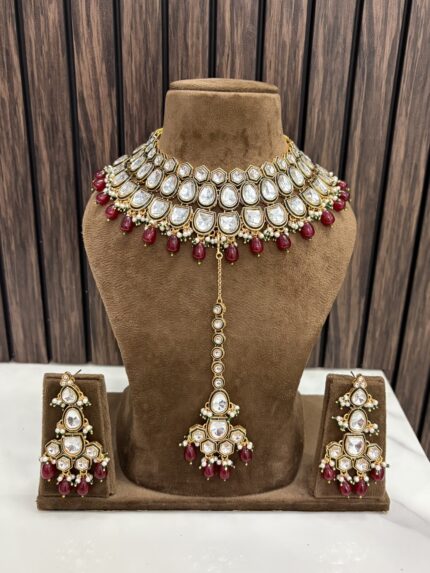 Kundan necklace ruby