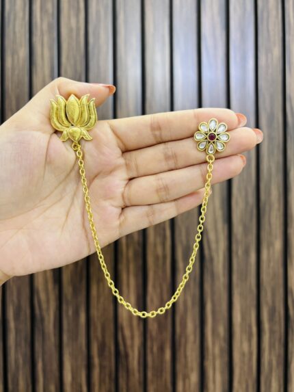 Stylish brass earrings