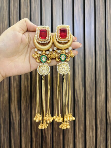 Shalu kashmiri brass earrings Ruby