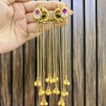 Peacock golden brass earrings