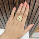 Circle kundan ring green